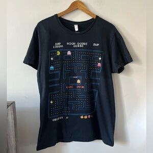 Black Pac-Man Graphic T-Shirt